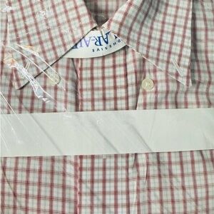 Brooks Brothers NWT Relaxed-Fit Dress Shirt,Non-Iron Men's Red and White Medium